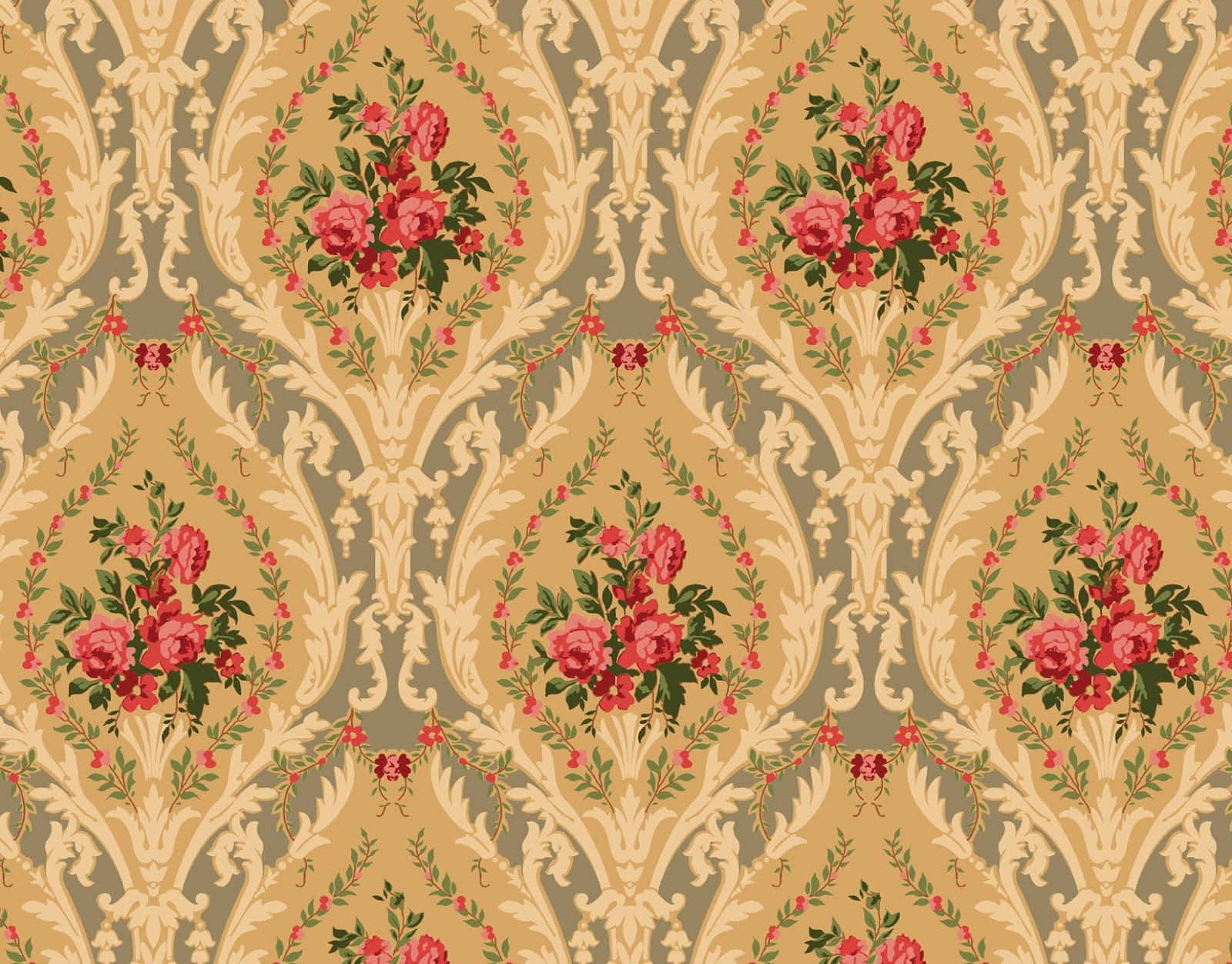 Victorian Floral Wallpaper Pattern Wallpaper
