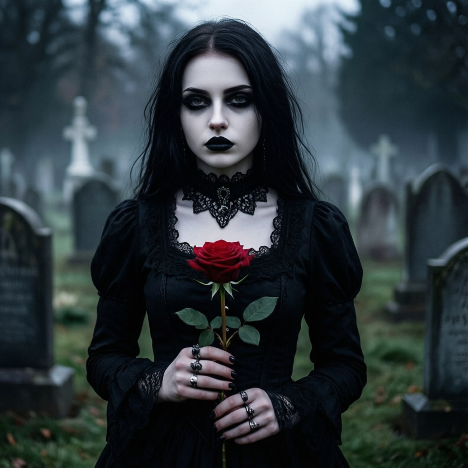 Victorian Goth Rose Bakgrundsbilder