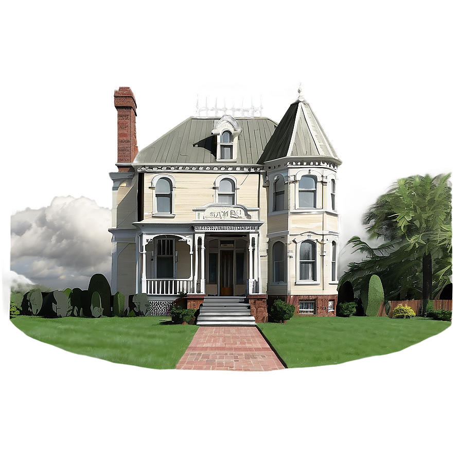 Victorian House Drawing Png Col54 PNG