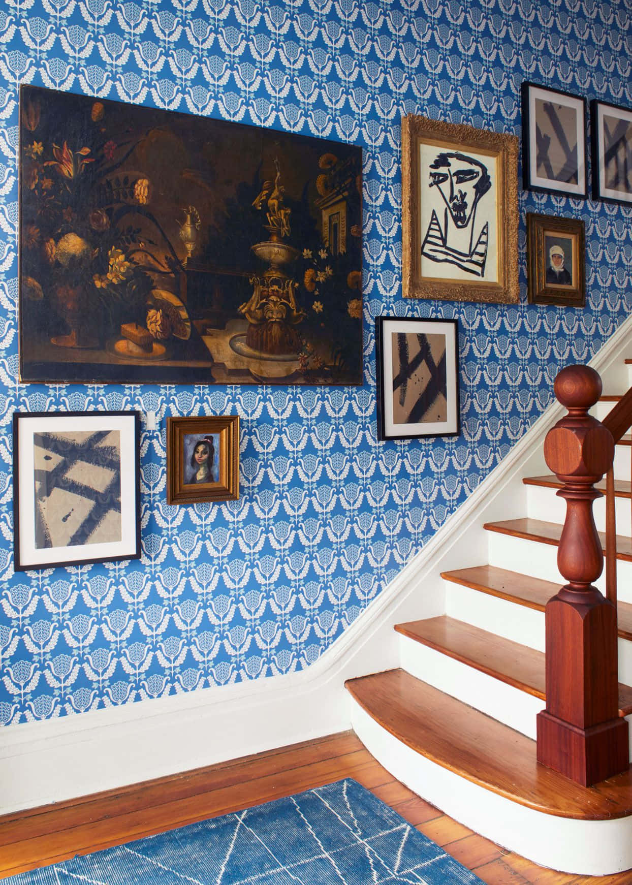 Victorian Inspired Staircase Art Gallery Wallpaper
