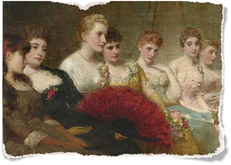 Victorian Ladies Elegant Gathering PNG