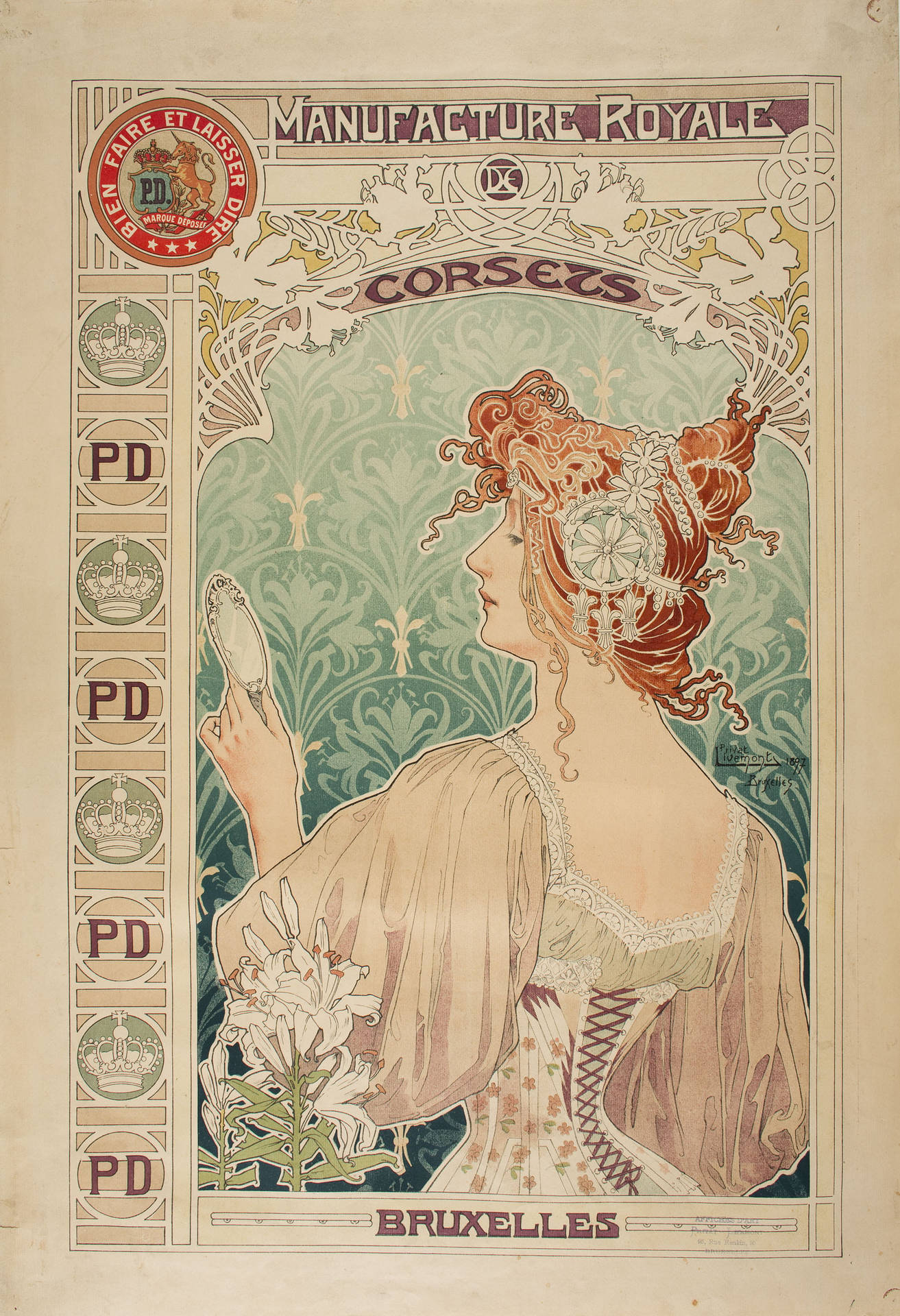 Victorianske Livemont-plakater Wallpaper
