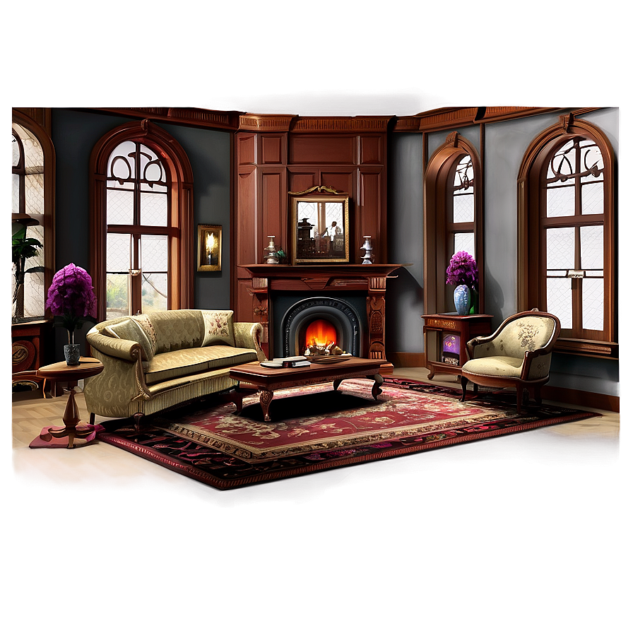 Victorian Living Room Png Sms55 PNG