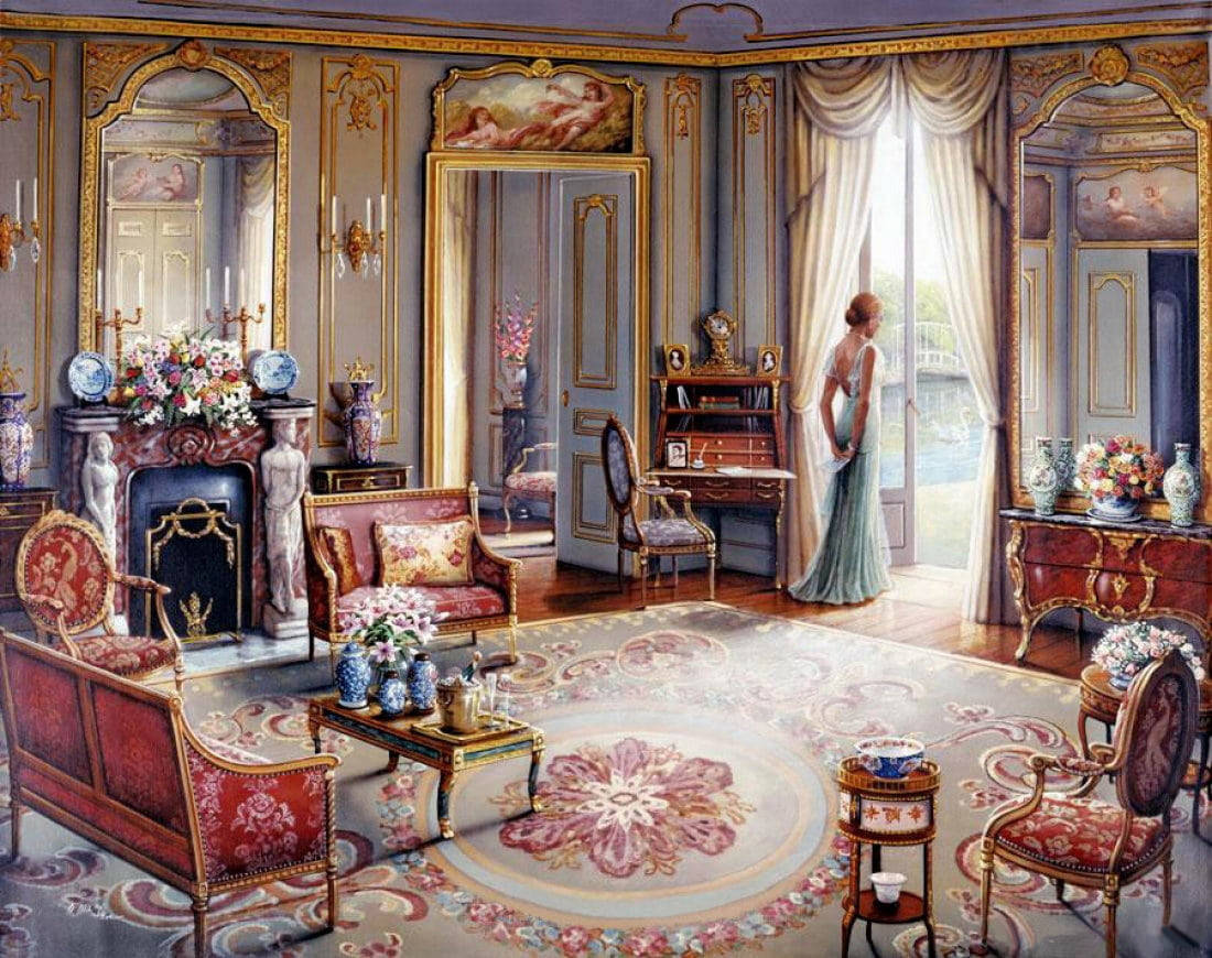 Victorian Living Room Wallpaper