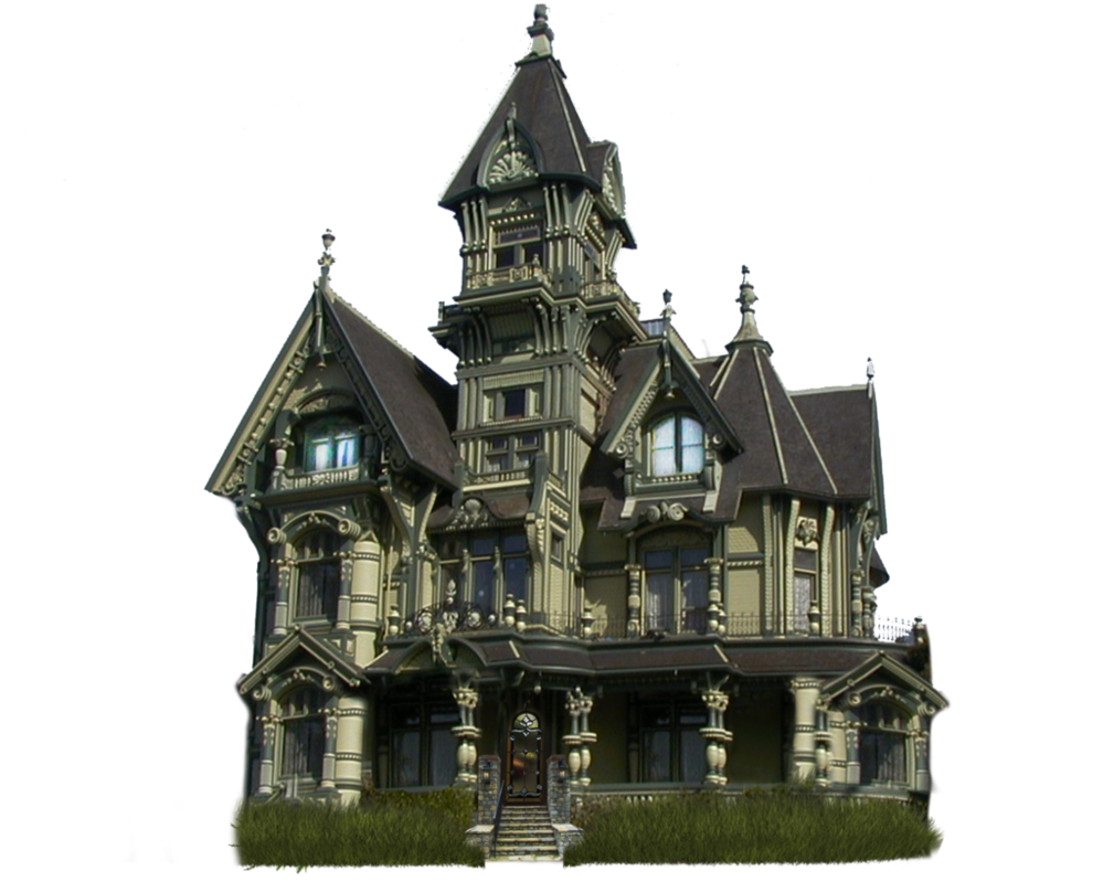 Victorian Mansion Nighttime PNG