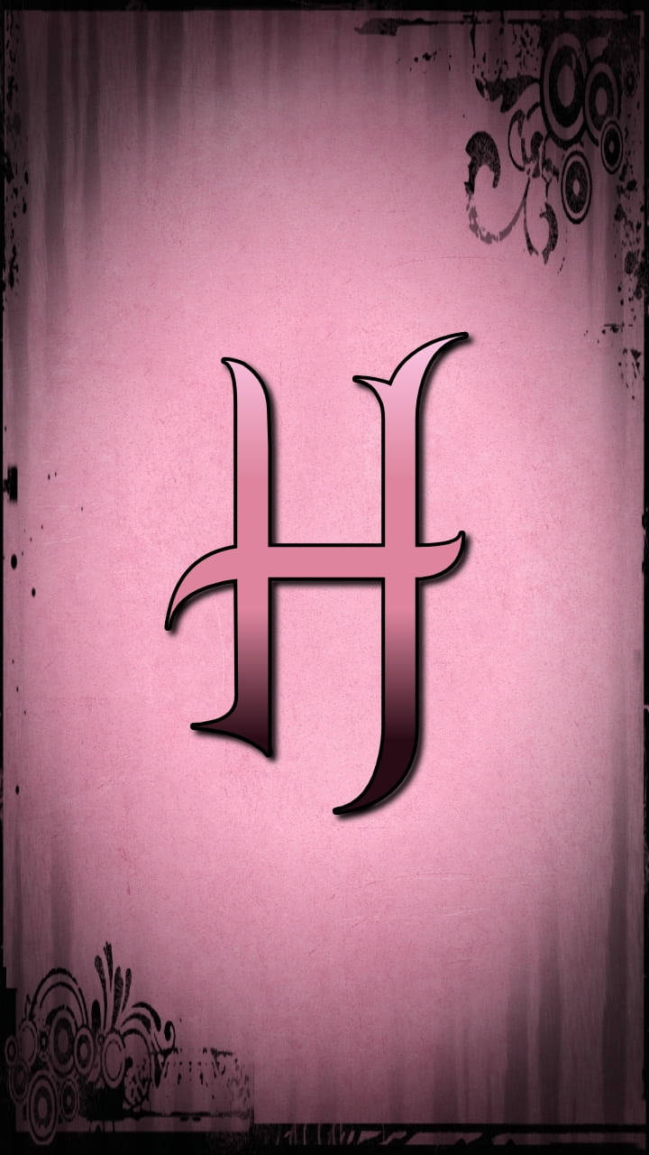Elegant Victorian Pink Letter H Wallpaper