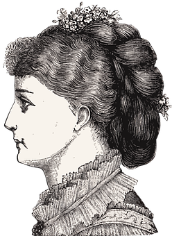 Victorian Profile Illustration PNG