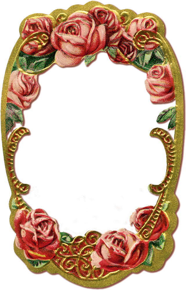 Victorian Rose Frame Graphic PNG