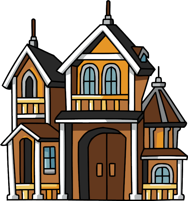 Victorian Style Cartoon Mansion PNG