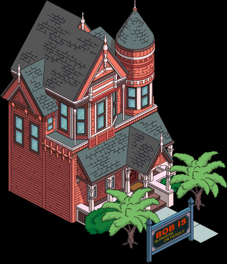 Victorian Style House Illustration PNG