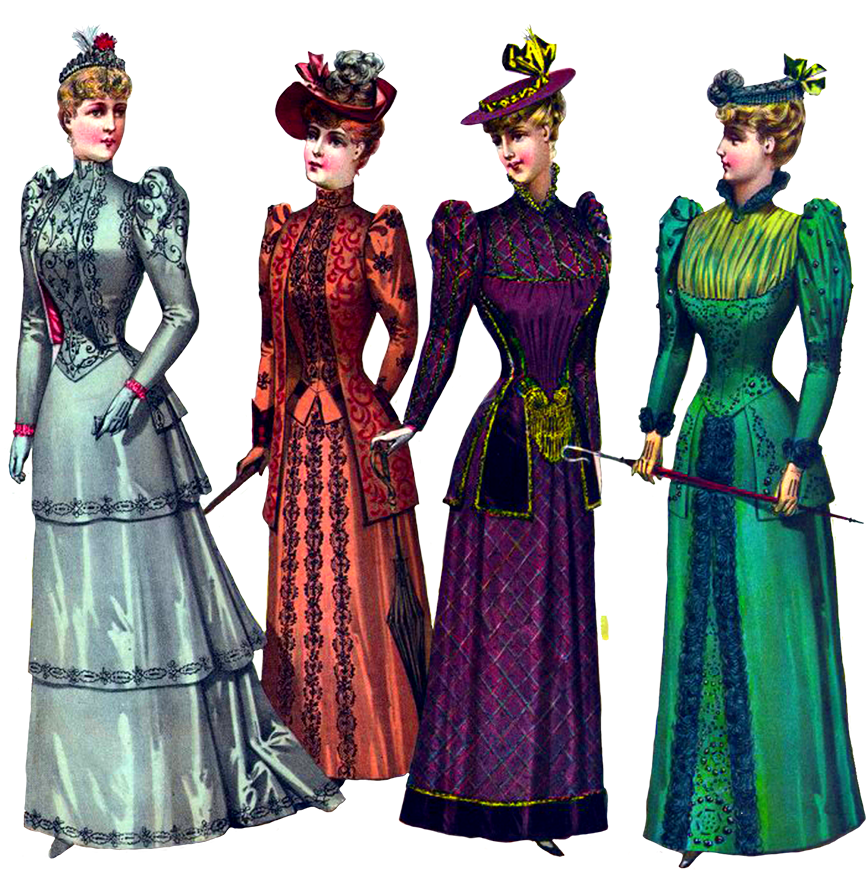 Download Victorian Women Fashion Illustration | Wallpapers.com