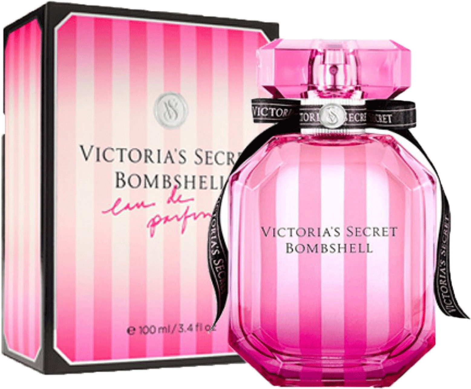 Victorias Secret Bombshell Perfumeand Packaging PNG