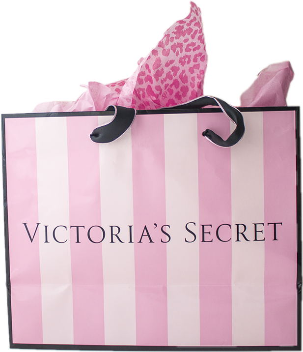 Victorias Secret Striped Shopping Bag PNG