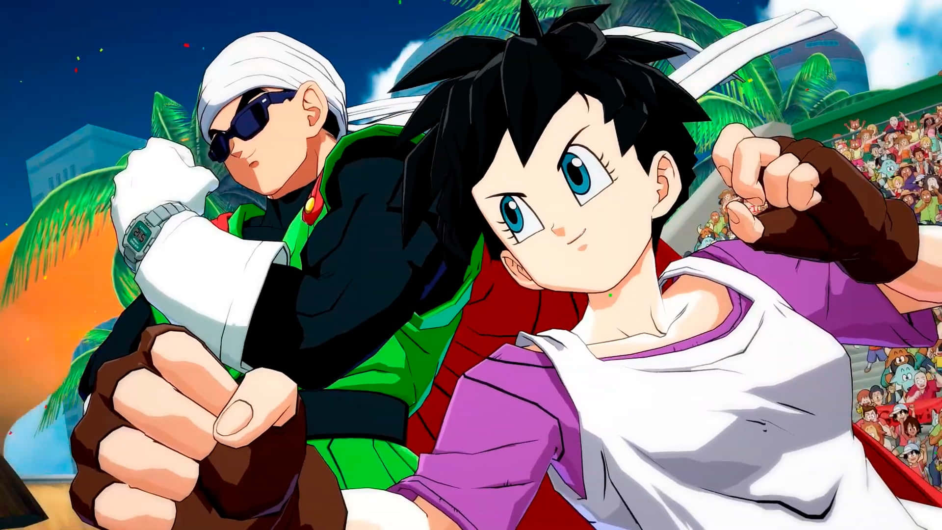 Caption: Videl, The Determined Fighter from Dragon Ball Series Wallpaper