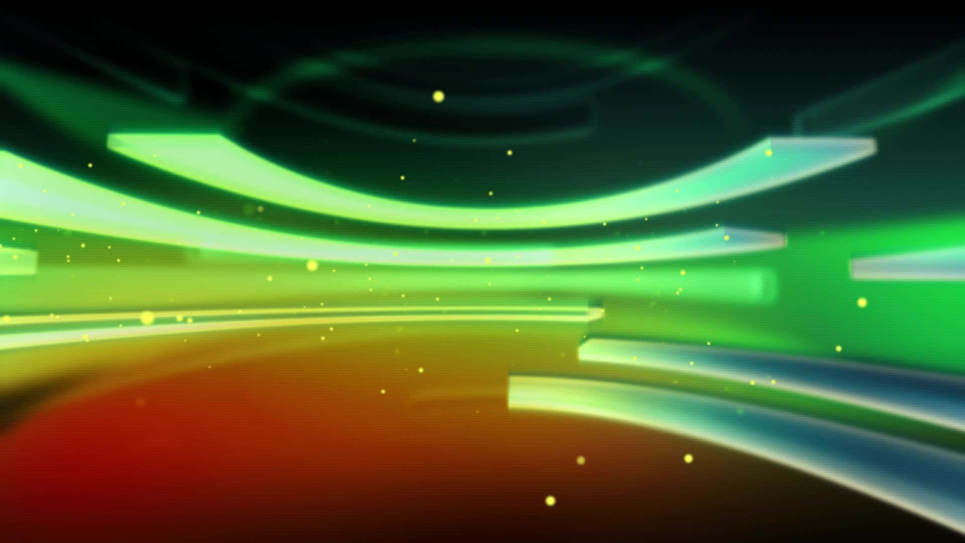 a green and yellow light tunnel with a green light Wallpaper