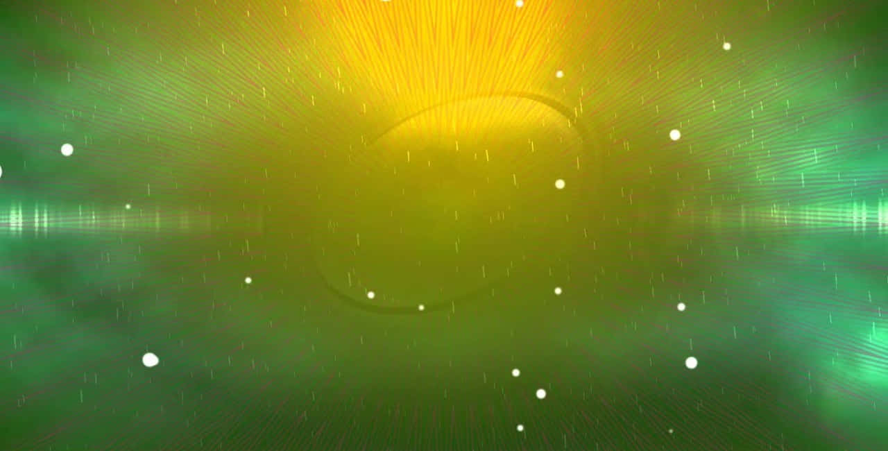 a green and yellow background with stars and rays Wallpaper