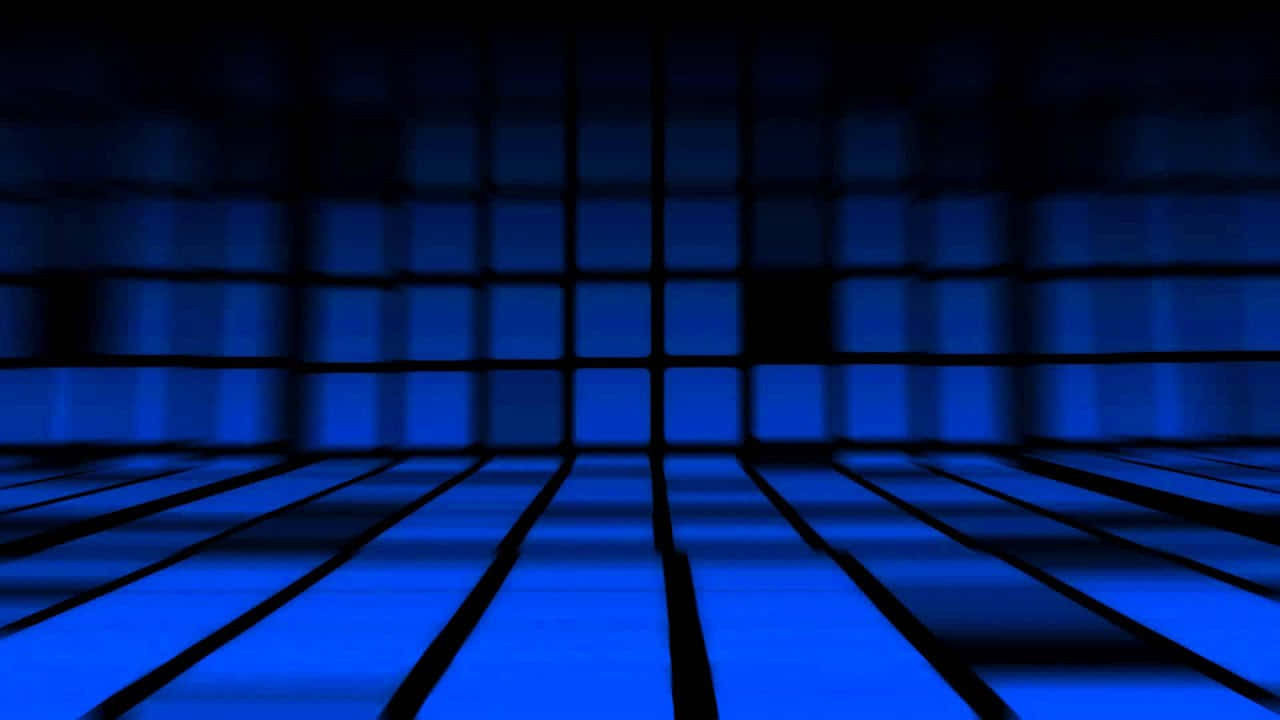 blue squares in a dark room Wallpaper