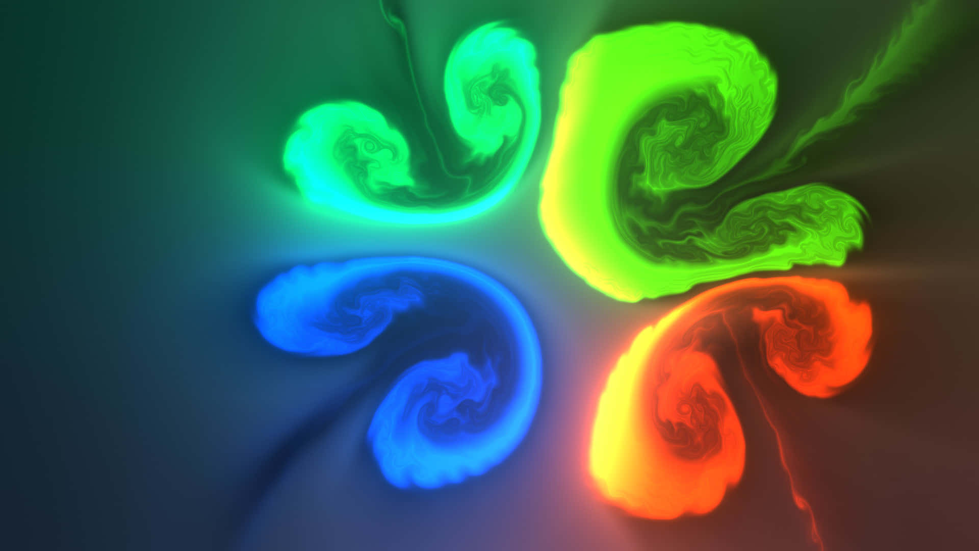 A Colorful Swirl Of Smoke On A Dark Background