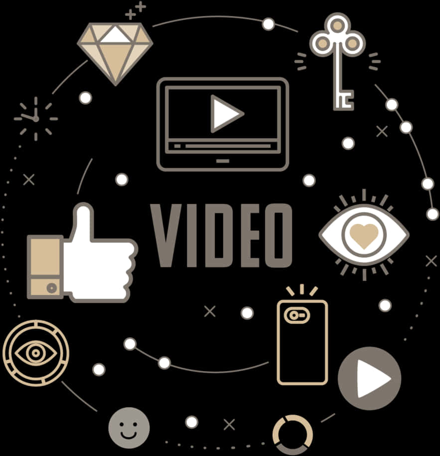 Video Content Engagement Graphic PNG