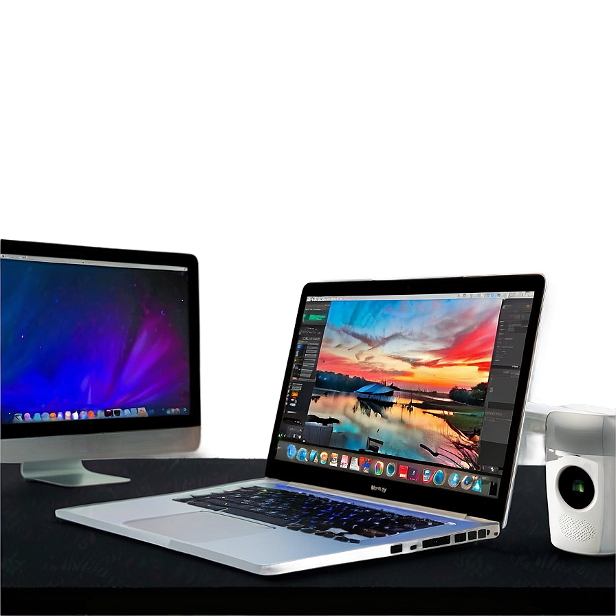 Video Editing Laptop Setup Png 24 PNG