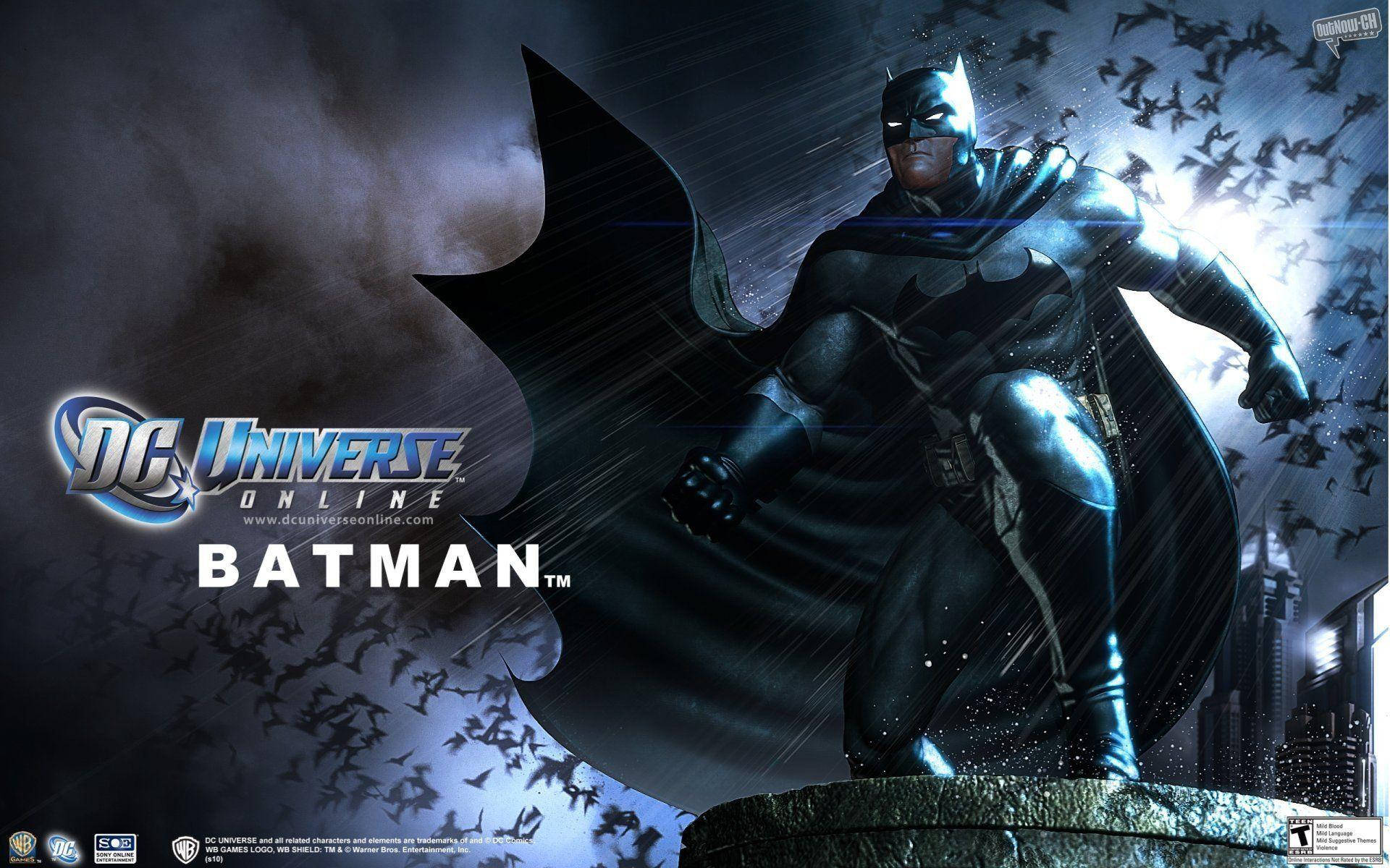 Videospieldc Universe Online Dunkler Batman Offizieller Poster Wallpaper