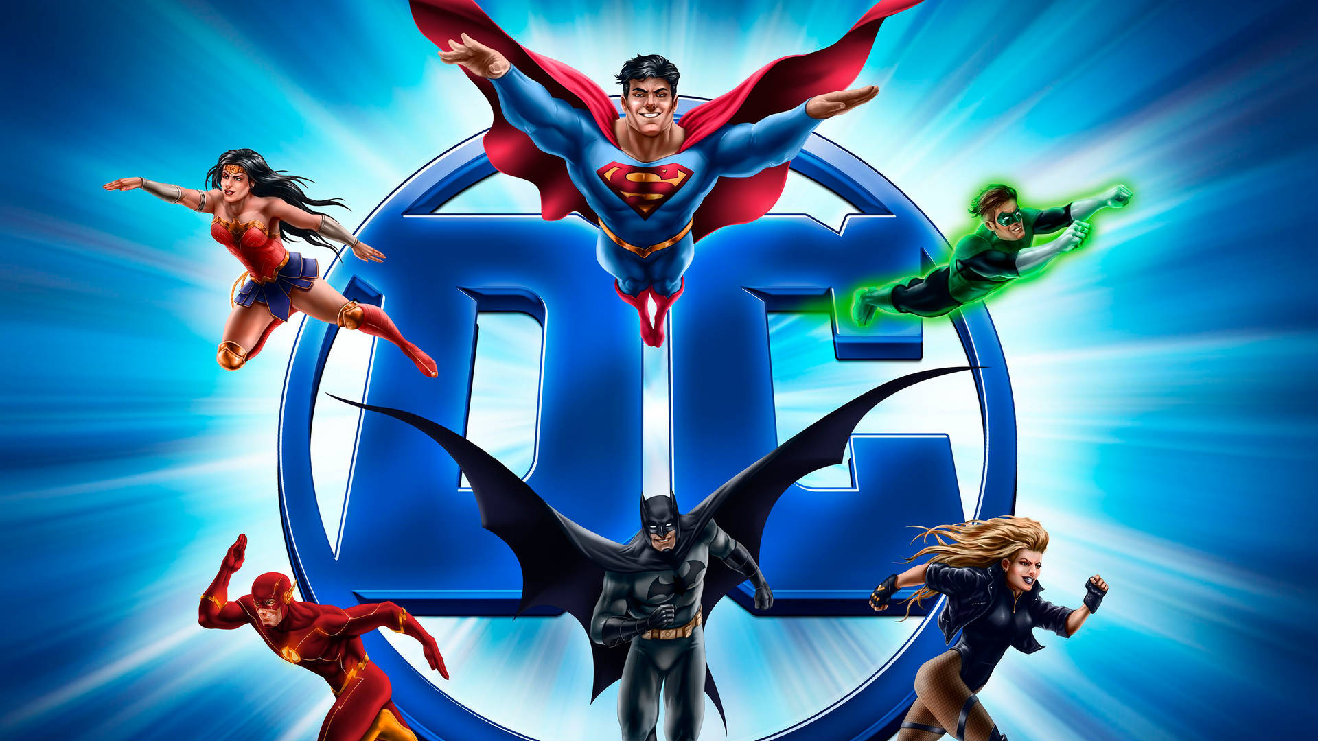 Video Game DC Universe Online Flying Superheroes Wallpaper