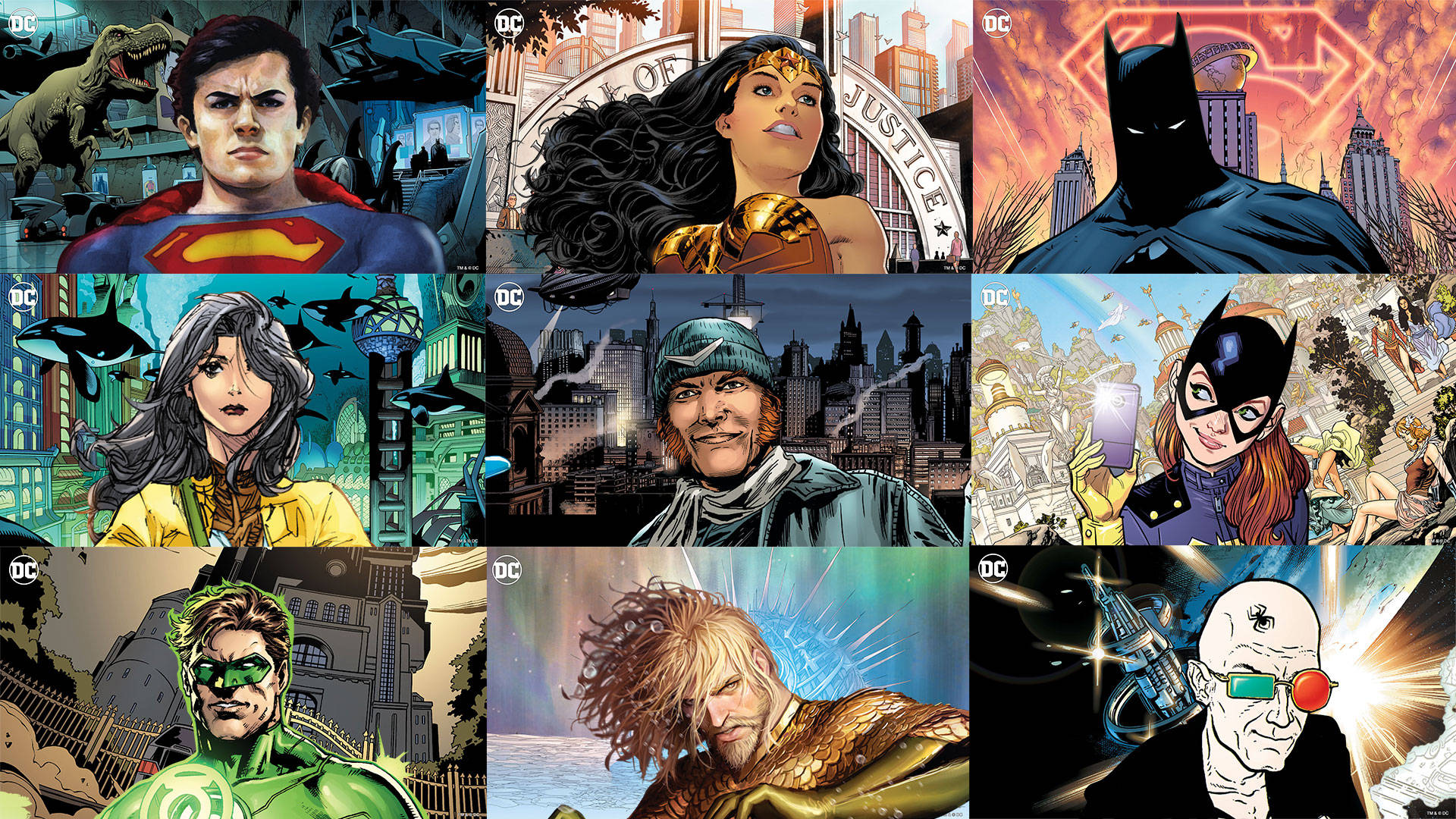 Collagede Cómics De Superhéroes Del Videojuego Dc Universe Online Fondo de pantalla