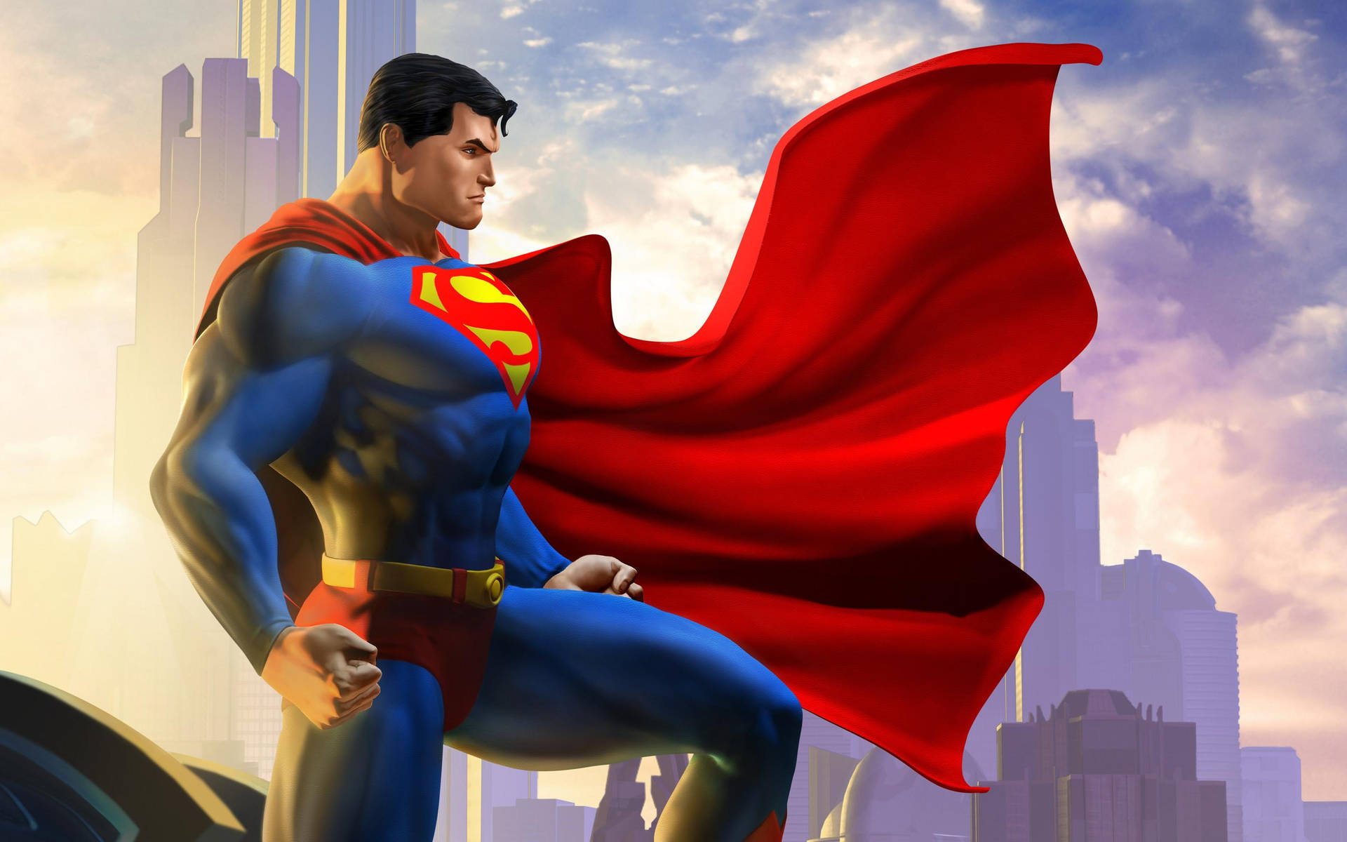 Videospil DC Univers Online Superman Digital Kunstværk Tapet Wallpaper