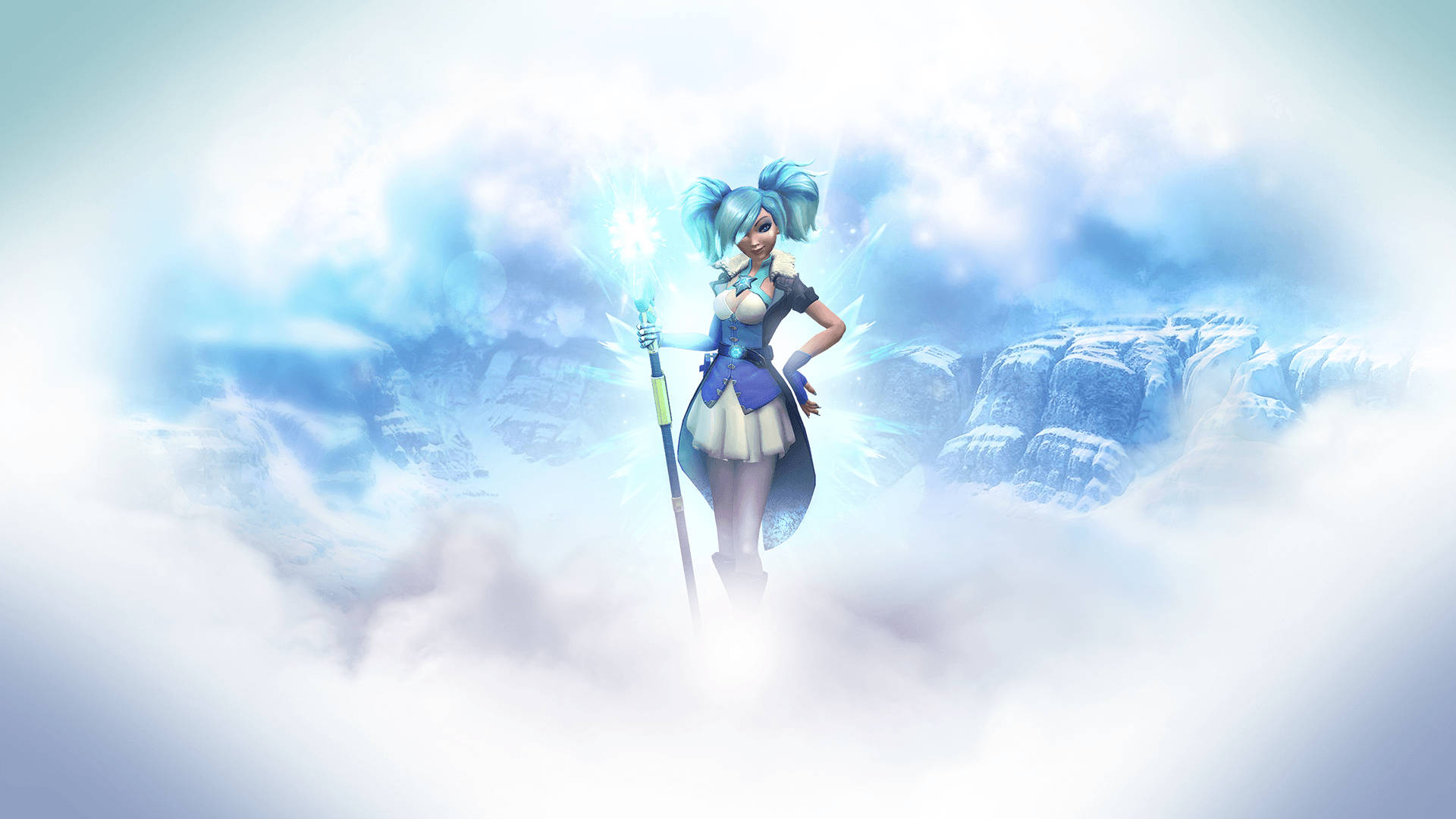 Video Game Paladins Evie With Ice Staff Wallpaper
