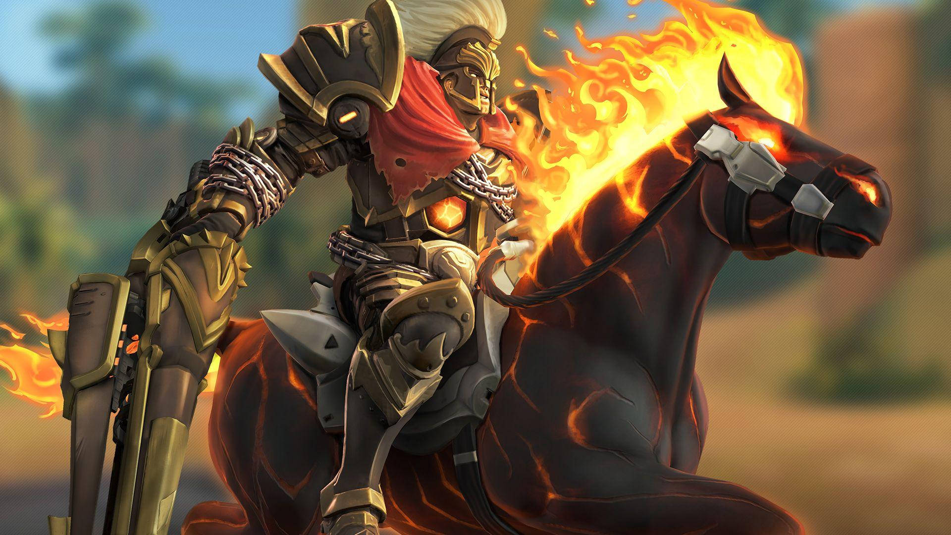 Video Game Paladins Fernando Riding Fiery Horse Wallpaper
