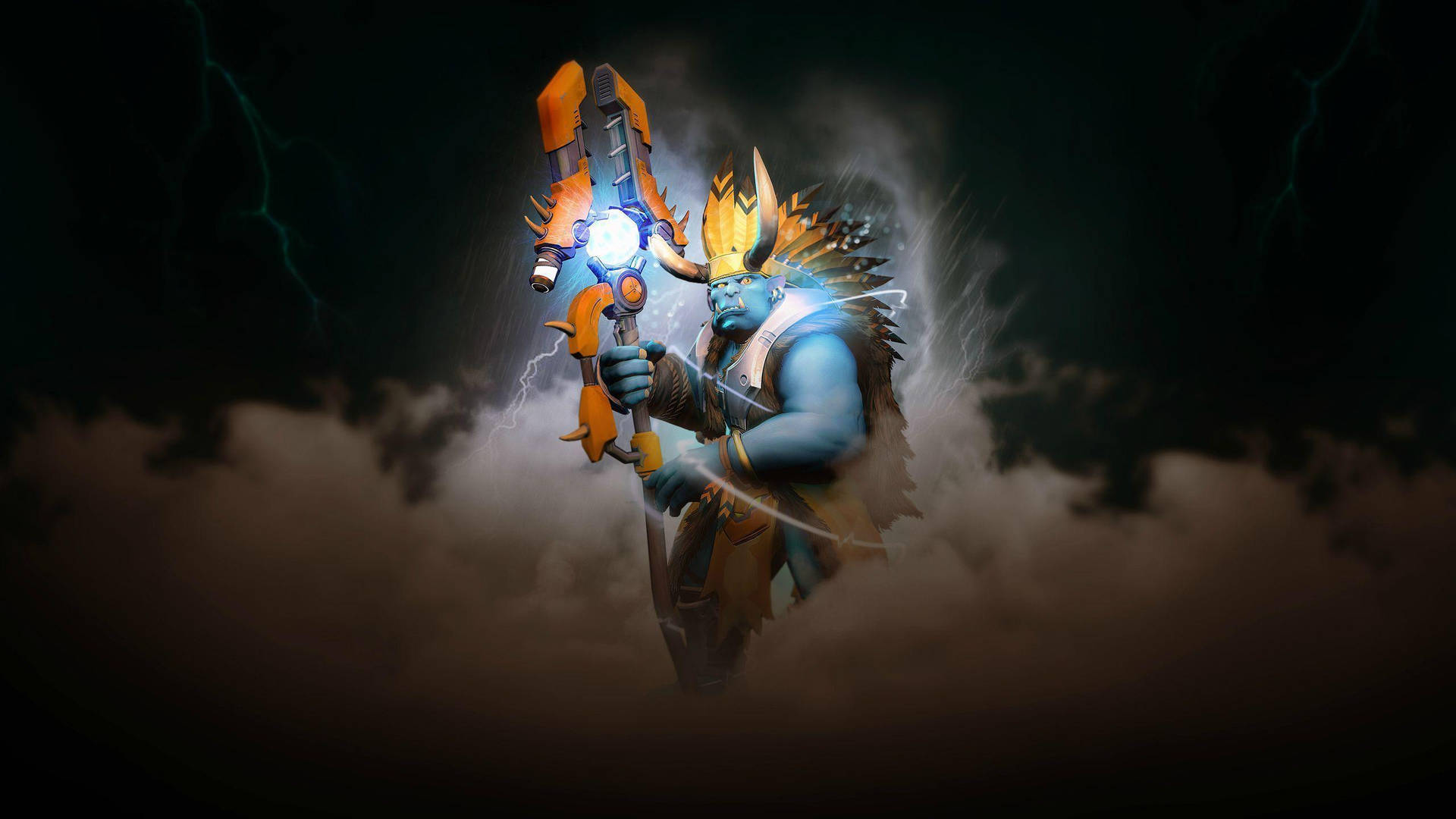 Video Game Paladins Grohk With Arc Staff Wallpaper