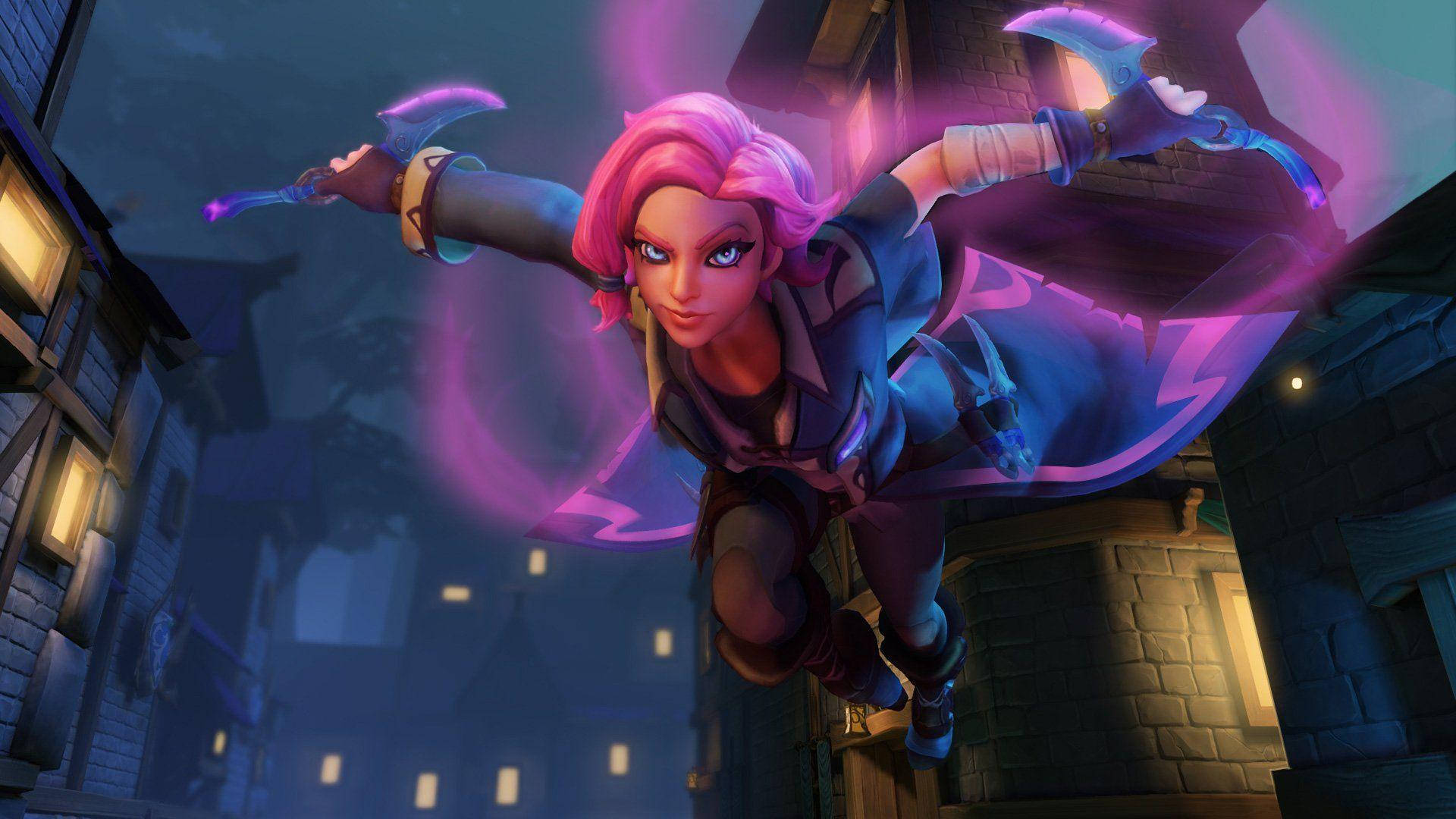 Video Game Paladins Maeve With Pounce And Daggers Wallpaper