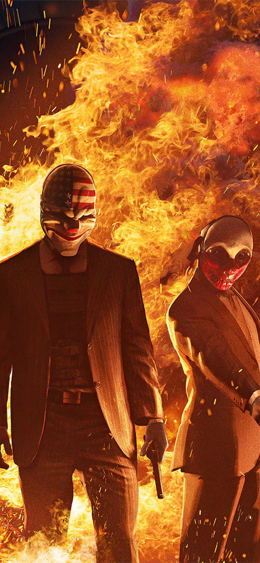Video Game Payday 2 Dallas And Wolf Fire Wallpaper
