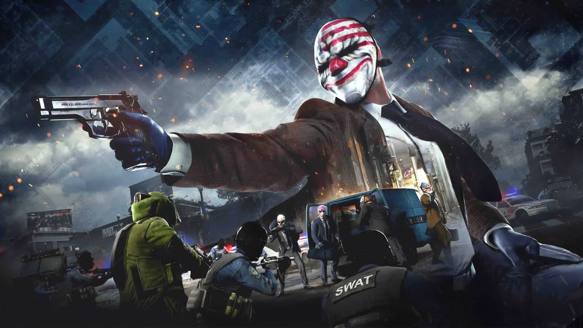 Videospil Payday 2 Dallas Double Oplevelse Tapet Wallpaper