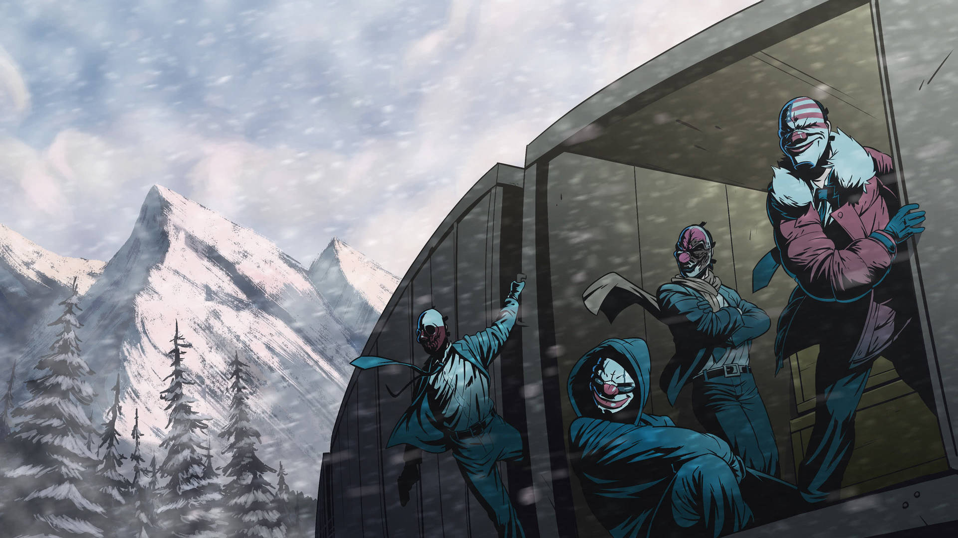 Video Game Payday 2 Moving Train In Snow Wallpaper
