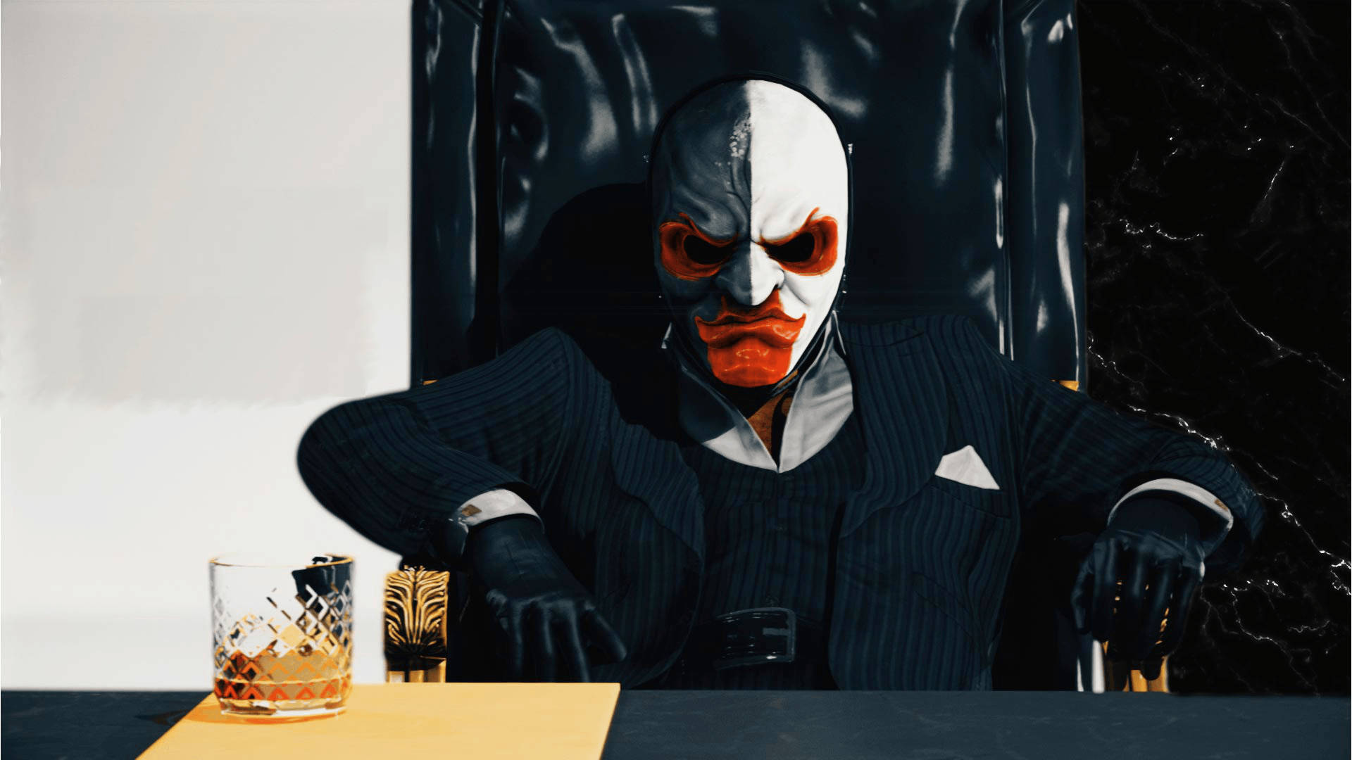 Legendary Scarface Sitting on his Throne in Payday 2. Wallpaper
