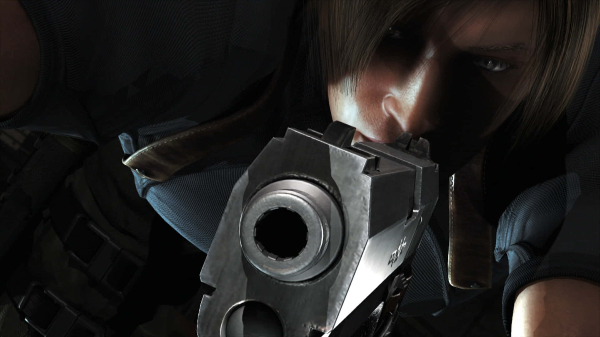 Video Game Still: Leon S. Kennedy In Action Wallpaper