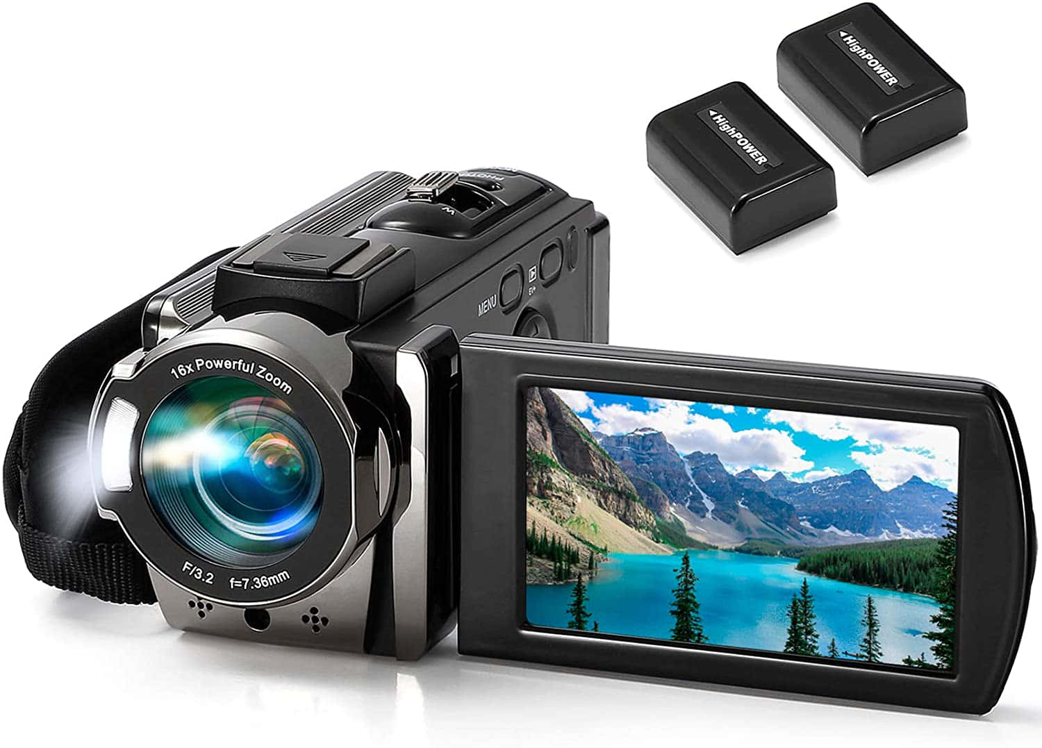 A Black Camcorder With A Battery And A Charger Wallpaper