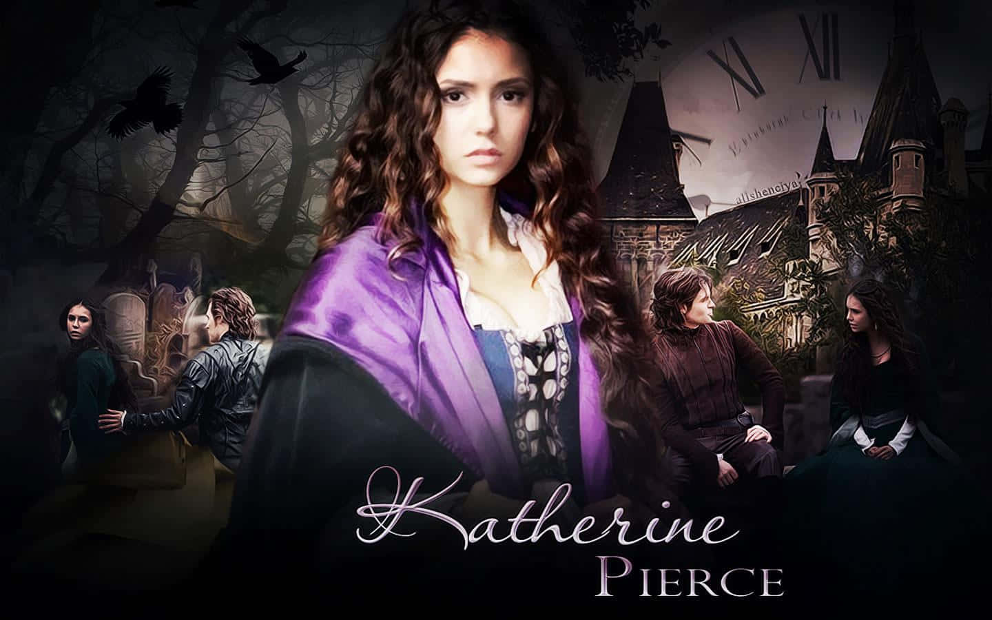 Viehättävä Katherine Pierce The Vampire Diariesista Taustakuva