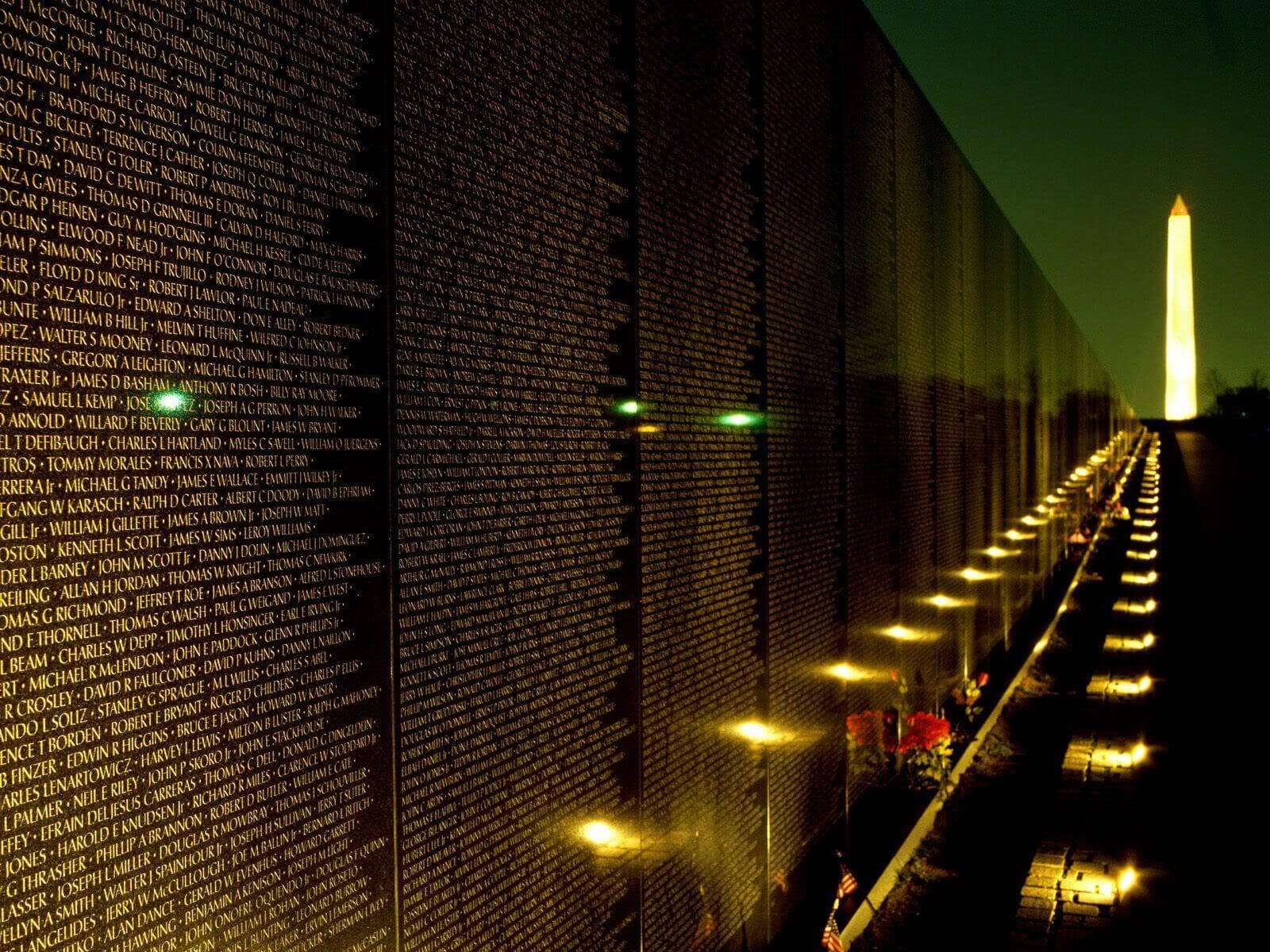 Vietnam Veterans Memorial Day At Night