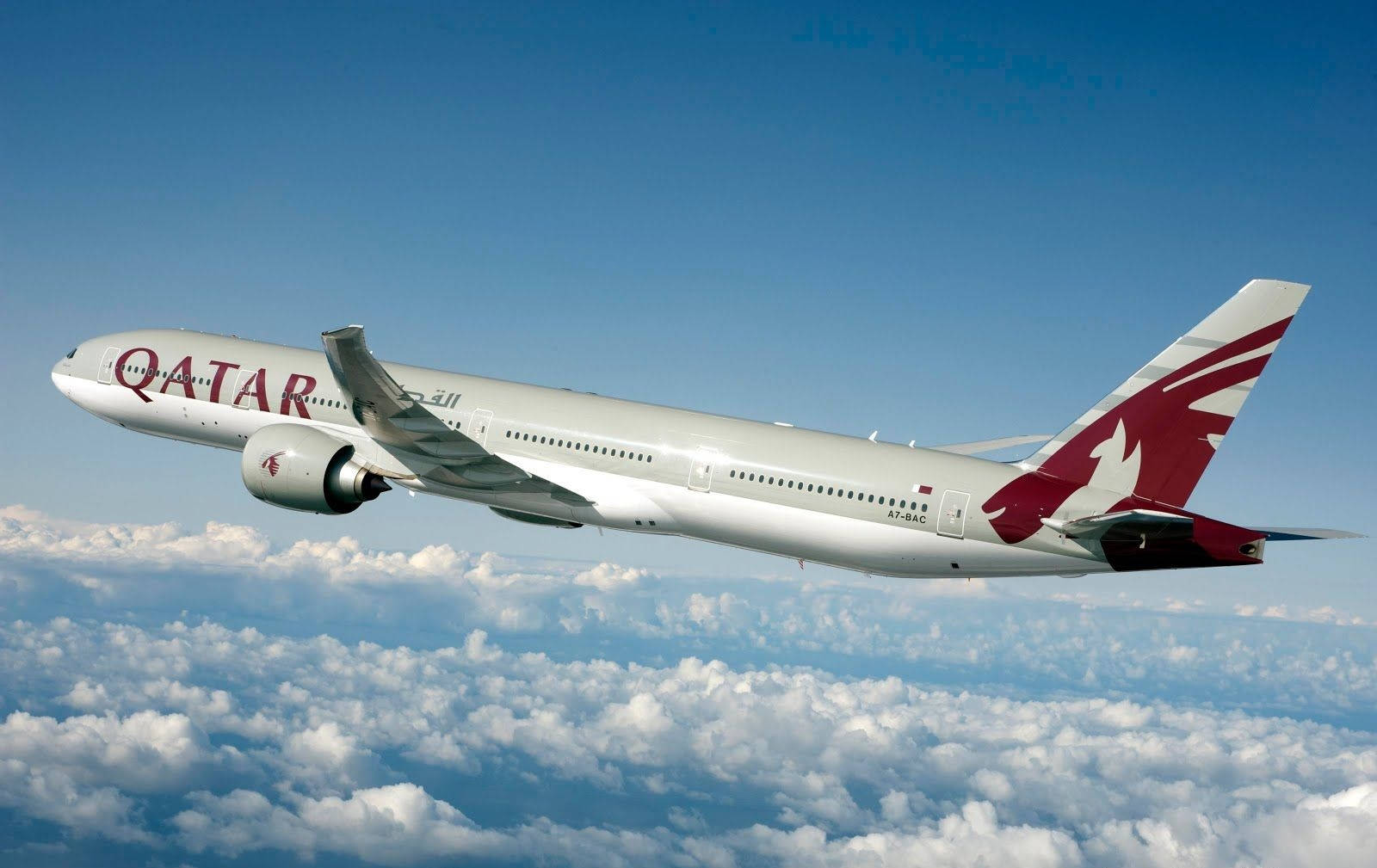 View From Above With Qatar Airways Background