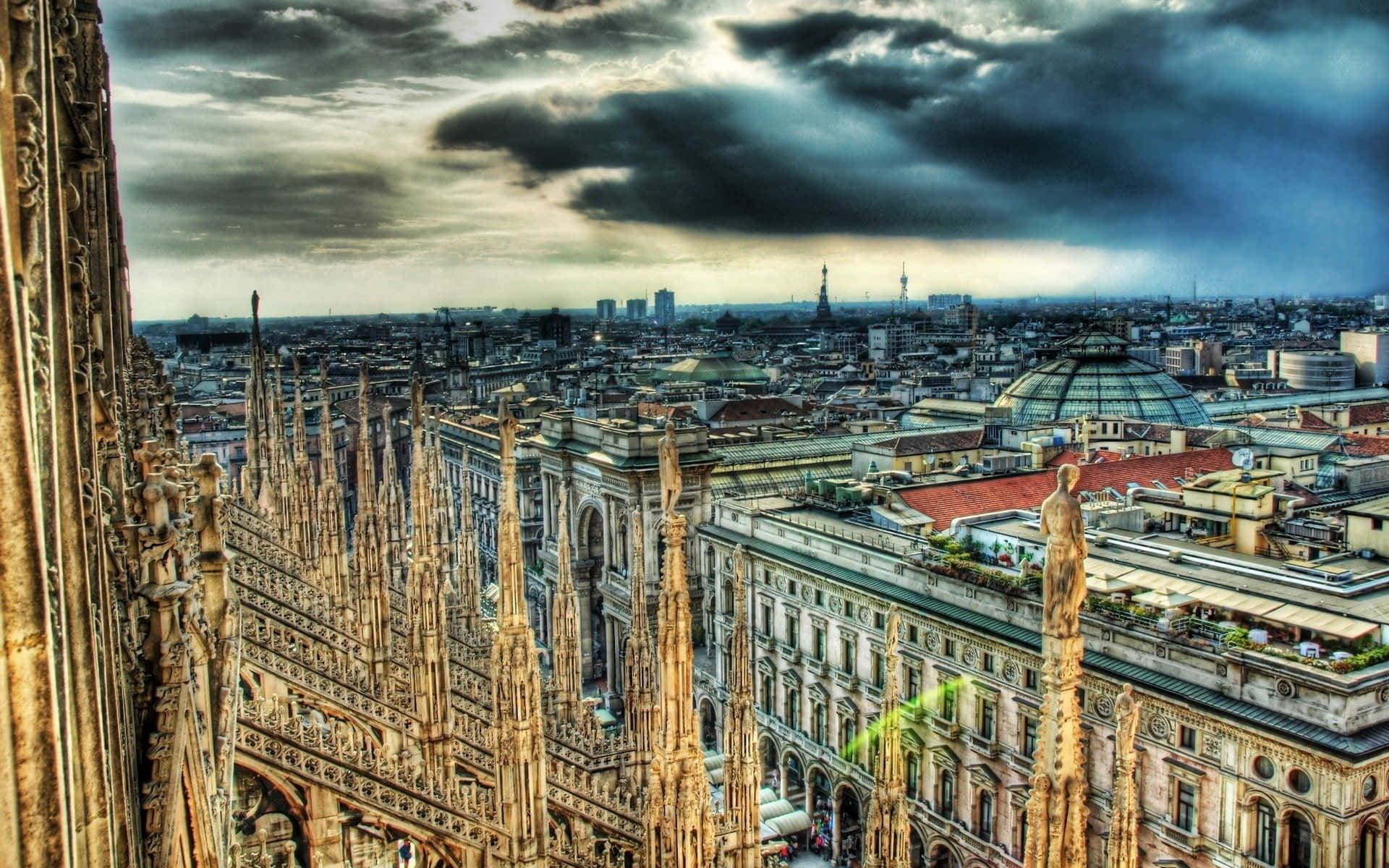 View From Top Of Milan Cathedral Wallpaper