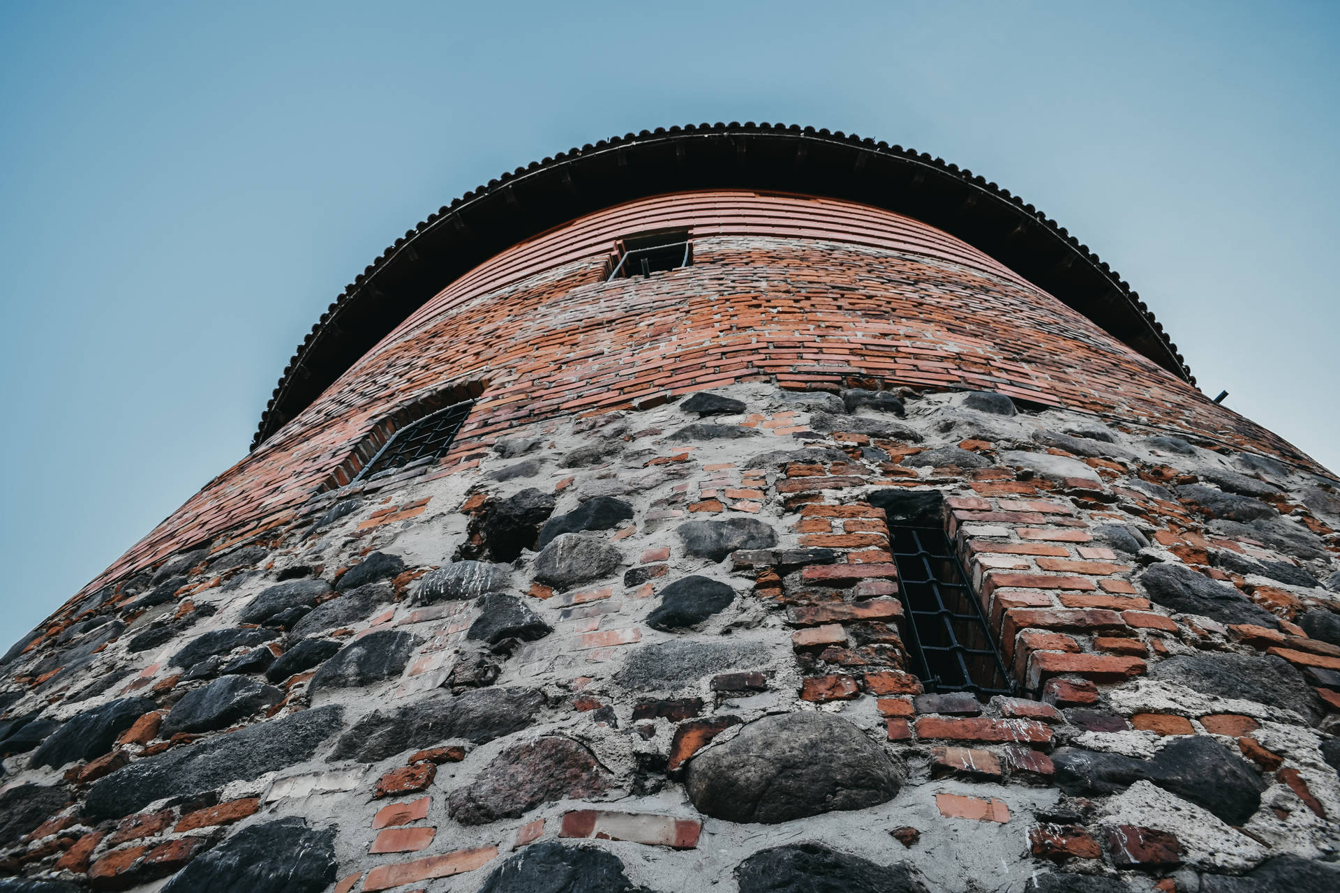View Of Brick Tower In Lithuania