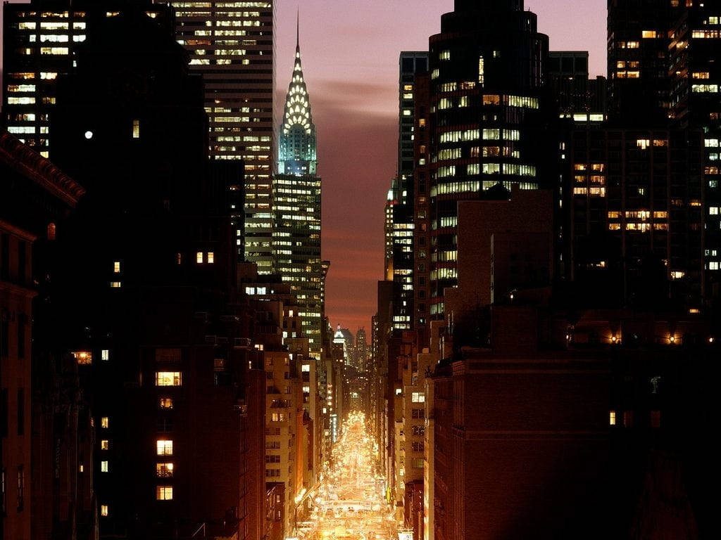 View Of Chrysler New York Night Iphone Wallpaper