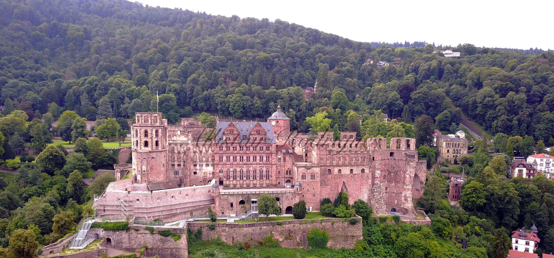 View Of Heidelberg Castle Old Ruins Wallpaper