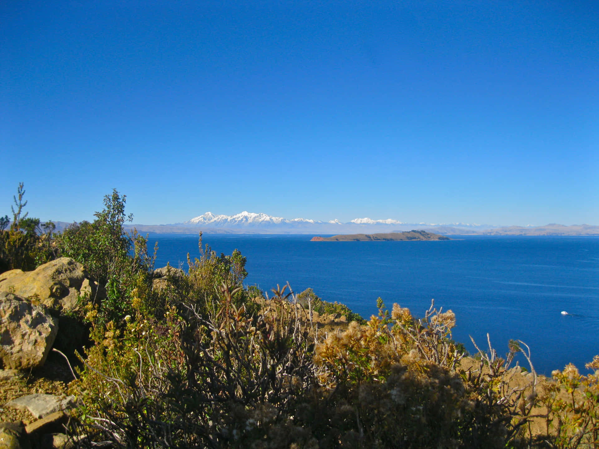 View Of Lake Titicaca From Isla Del Sol Wallpaper