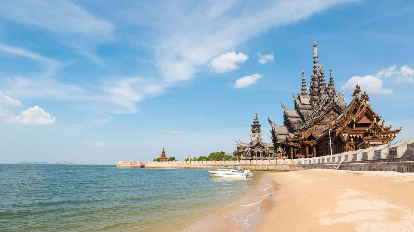 View Of Sanctuary Of Truth From The beach Wallpaper