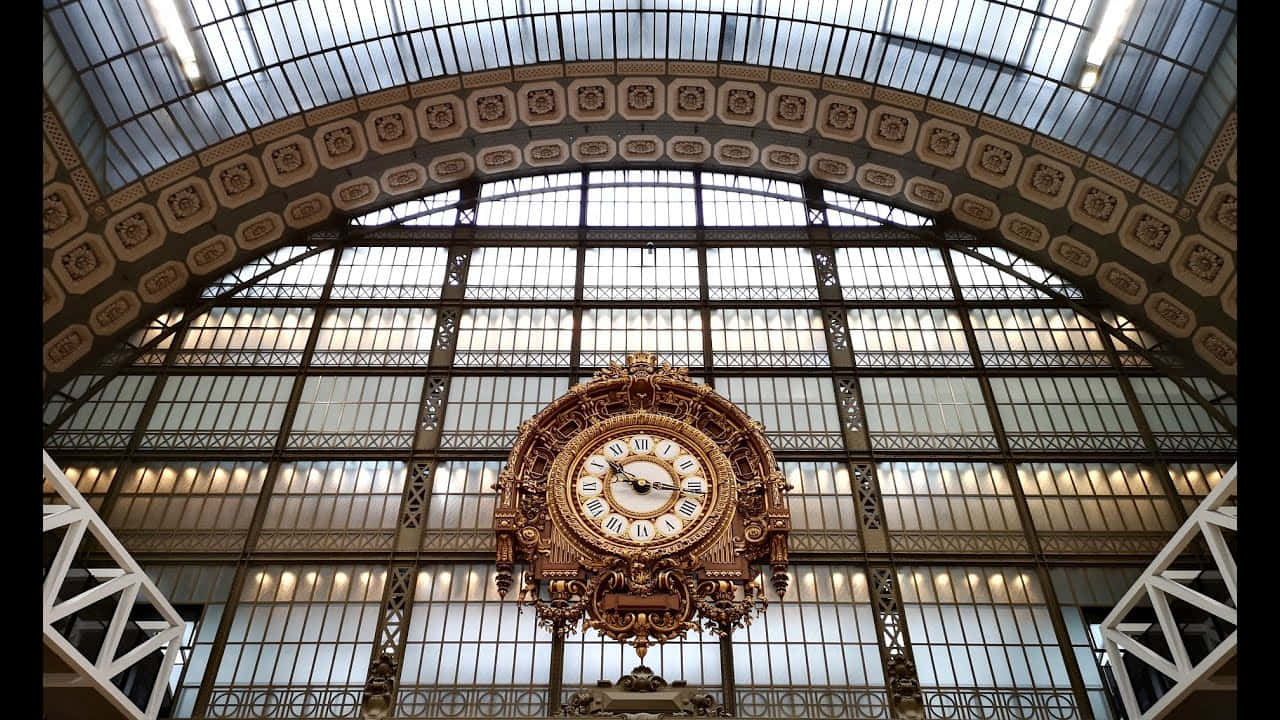 Vistadel Famoso Reloj En El Musée D'orsay. Fondo de pantalla