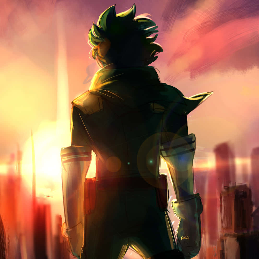 Vigilante Deku Sunset Silhouette P F P Wallpaper