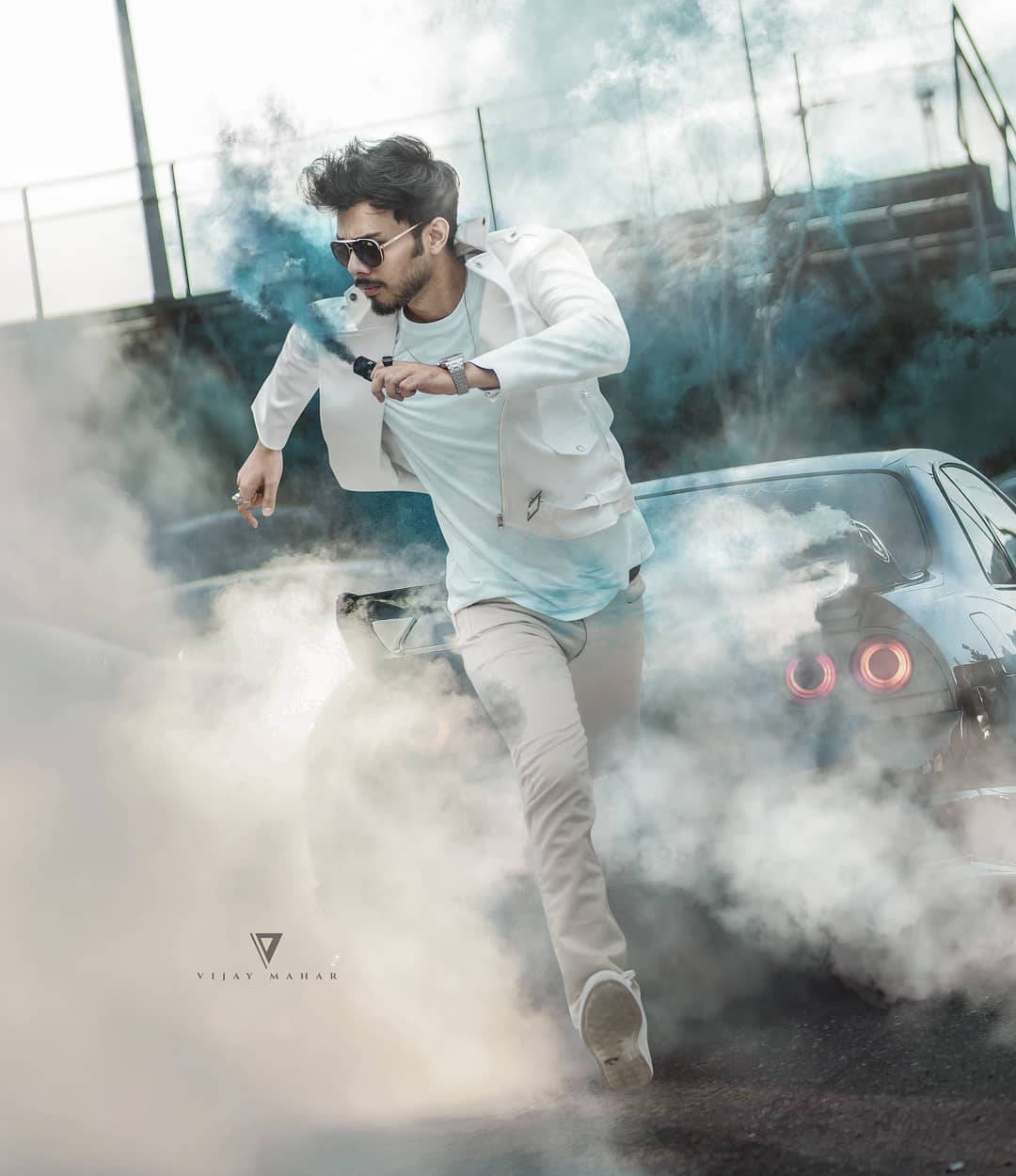 Vijay Mahar Running With Smoke Wallpaper